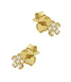Beautiful Flower Crystal Silver Stud Earring STS-6414